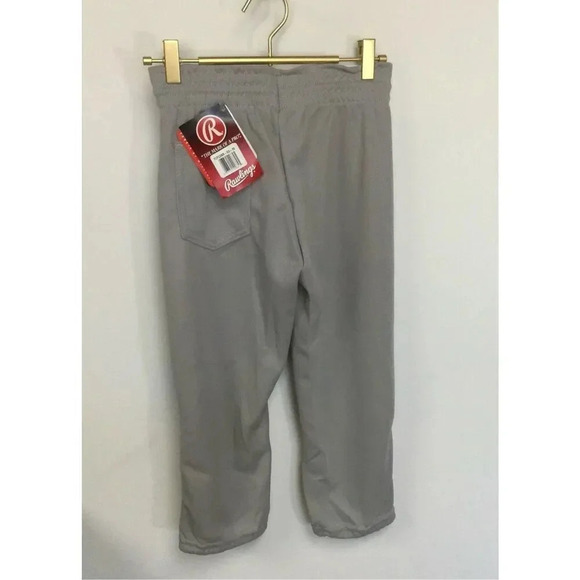Rawlings Boys Youth Size Large Baseball Sports Pants Gray Drawstring Waist NWT - Picture 2 of 10
